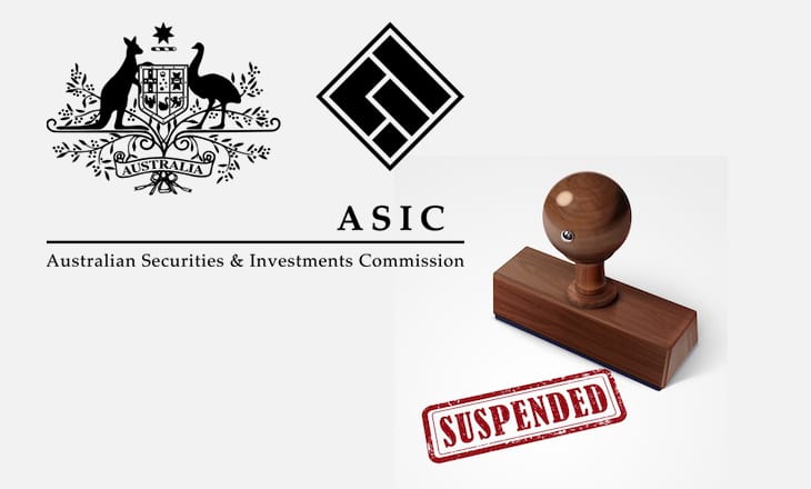 ASIC license suspended