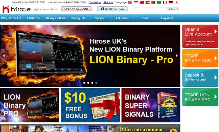 Hirose UK regulated binary options