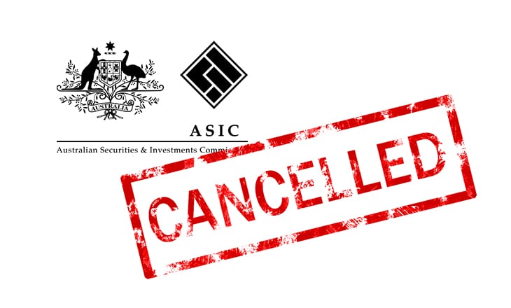 asic license cancelled