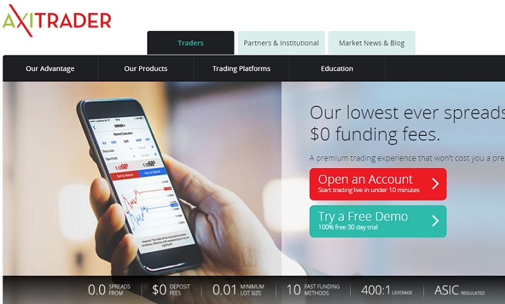 AxiTrader website