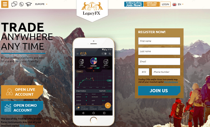 LegacyFX fx broker website