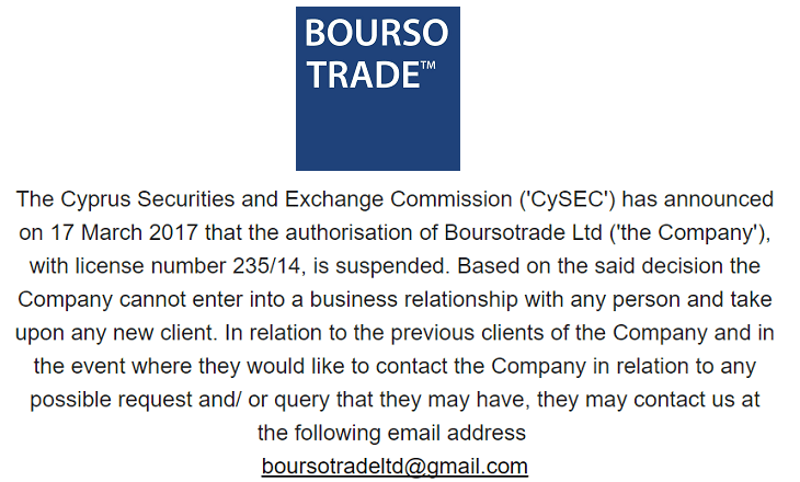 Boursotrade CySEC CIF license