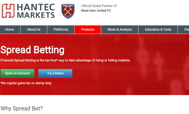 Hantec Markets spread betting