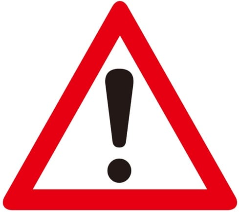 Scam warning exclamation point