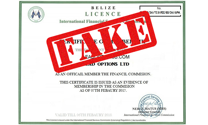 lead options fake belize license