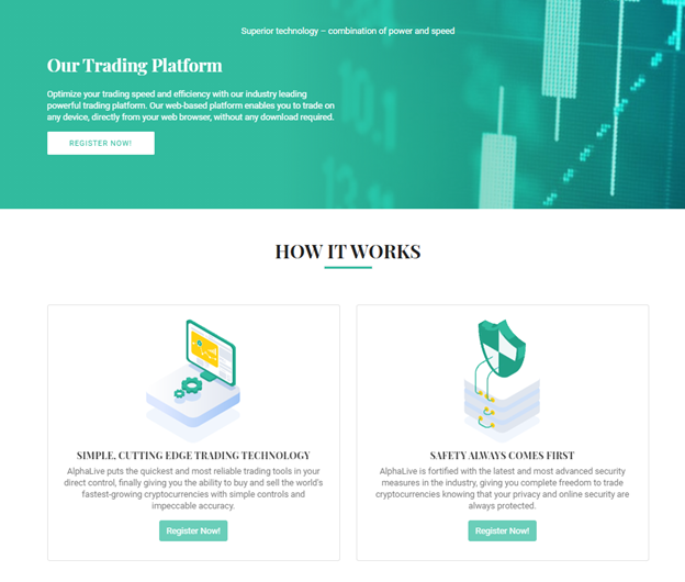 AlphaLive trading platform