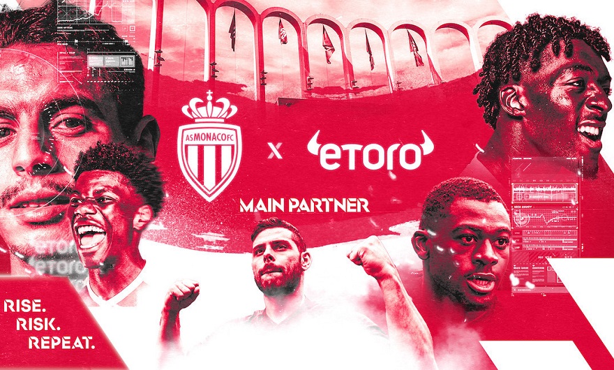 eToro strengthens relationship with AS Monaco, becomes main partner